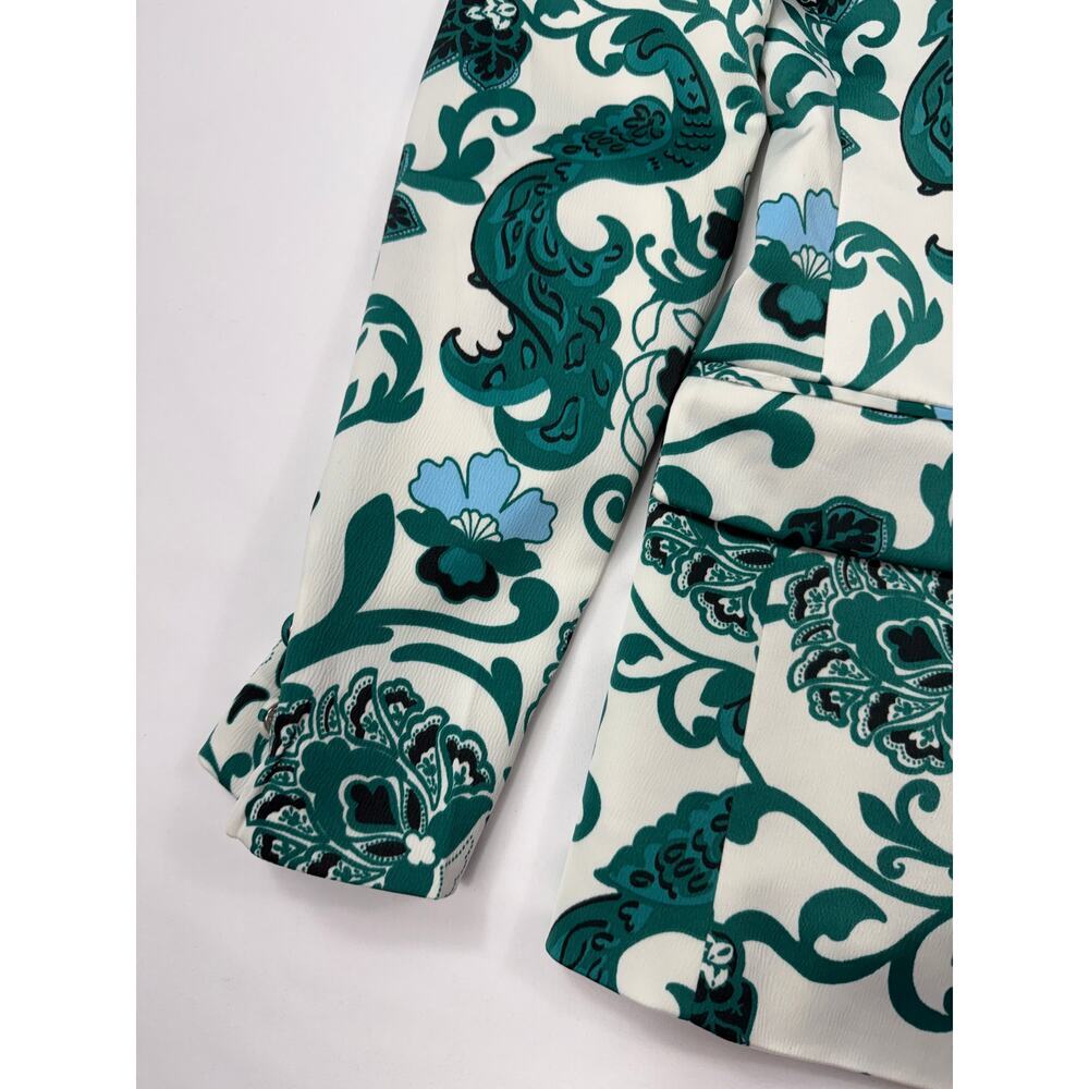 Rachel Zoe Women Notch Lapel Printed Satin Blazer and pants suit set Sz XS - Picture 10 of 16